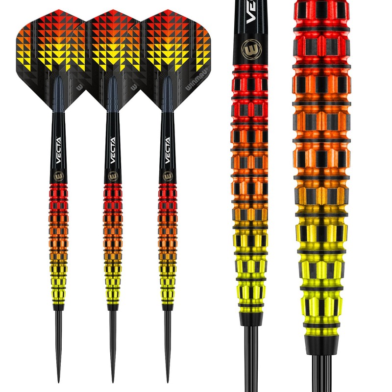 WINMAU Firestorm Flame 23 Gram Professional Tungsten Darts Set with