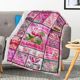Flamingo Blanket Flamingo Gifts for Women Girls Flamingo Lovers Stuff Birthday Gifts Decor Soft Flannel Throw Blanket 50" x 40"