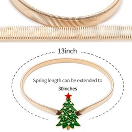 Paquete de 4 alzapaños de cortina de Navidad con diseño de resorte de aleación de aluminio para cortinas, lazos de cortina de Navidad para cortinas, lazos de cortina, decoración de estilo moderno (árbol)