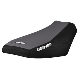 Enjoy Mfg Seat Cover - Compatible Fit for CAN AM 2023 Outlander 500/700/DPS/PRO/X/XT (PN:708002732) (Color TOP Standard) #408 (Logo) (Black Sides/Grey top)
