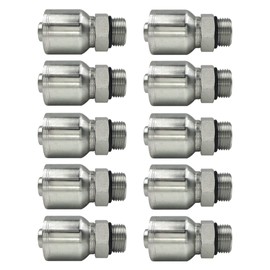 3/4" Hose x #12 SAE/ORB Male Compatible w/Parker 43-Series Hydraulic Hose End Crimp Fitting | MB-12-12-43 (10-PACK)