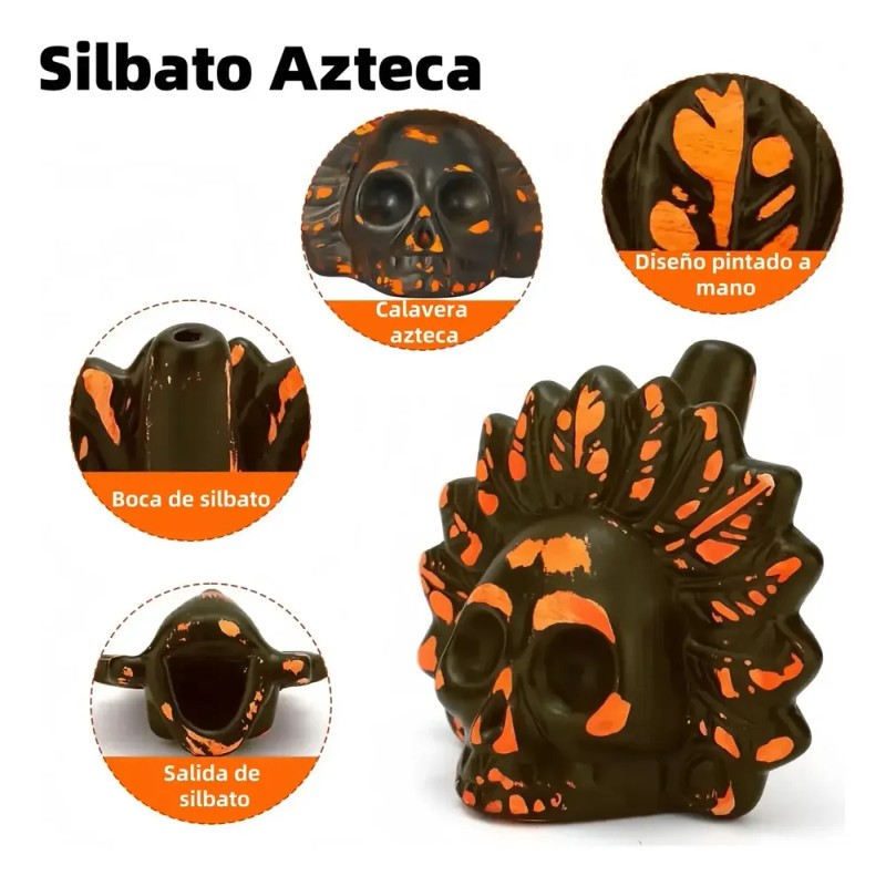 Silbato De La Muerte Azteca Réplica Prehispánica Gritohumano