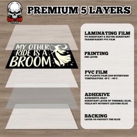 My Other Ride is a Broom | Bumper Sticker or Car Magnet | Witch Broom Waterproof Vinyl Sticker for Trucks Vans Cars [7.5x3.75]