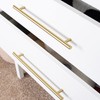 QOGRISUN 2-Pack Solid Brass Cabinet Pulls, Gold Euro Style T-Bar