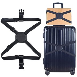 Azarxis Suitcase Belt, Bag Closing Belt, Prevents Loads from Collapsing Prevention, Luggage Elastic Fastening Belt, Carry Bag Belt, Adjustable, Slip Prevention, Travel, Business Trips, Convenient Goods (Black)