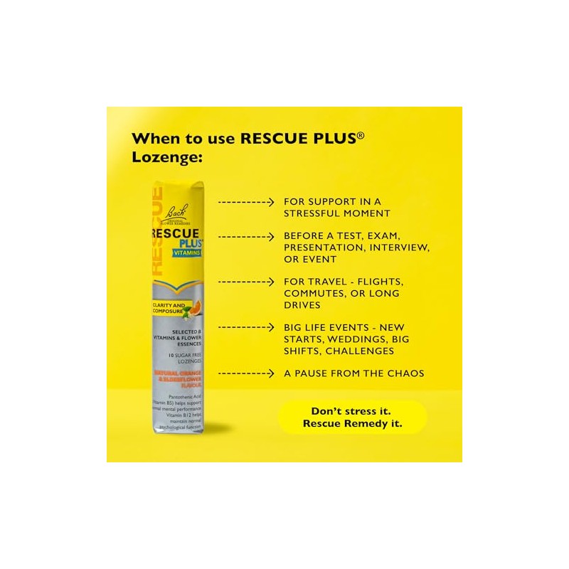Rescue Plus Clarity & Composure B Vitamin Lozenges, Sugar Free