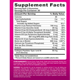 PINK Multivitamin Gummies for Women | Non-GMO & Gluten Free | Plus Collagen & Biotin | Mixed Berry Flavor