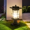 EERU Dusk to Dawn Outdoor Post Light Fixture Waterproof Pole