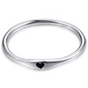 AVECON 925 Sterling Silver Simple Carve Heart Wedding Band Stackable