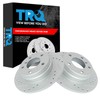 TRQ Rear Performance Brake Rotor Drilled Slotted Pair Set for