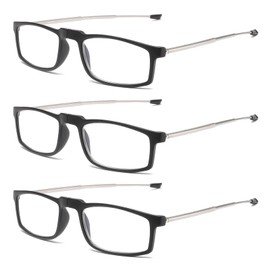 OWTXIS Folding Reading Glasses for Women Men, Keychain Bags Compact Readers Blue Light Portable Pocket Glasses (Black, +1.00)