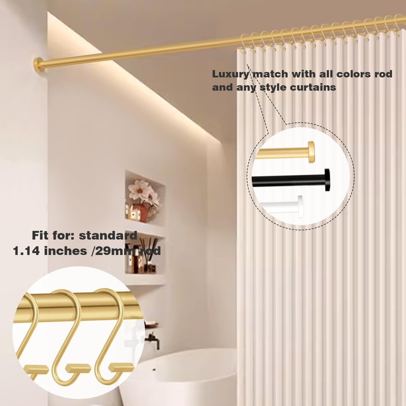 Gracelife Shower Curtain Decorative Hook Modern Square T Bar Shape