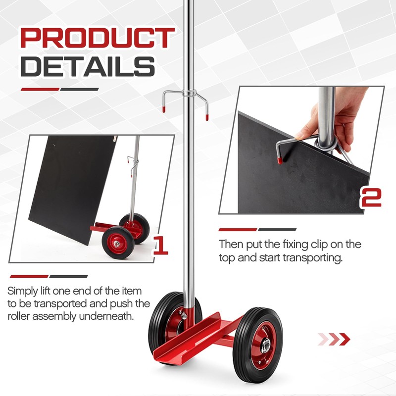 Datanly Panel Dolly Heavy Duty 1000LBs Capacity with Fixed Handle