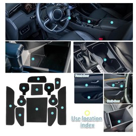 SHAOHAO for 2023 2024 Hyundai Santa Cruz Car Door Slot Mats, for Hyundai Santa Cruz 2023 2024 Accessories Gate Slot Pad 2022-2024 Santa Cruz SE, SEL, Night, SEL Premium, Limited Cup Holder Mats 12 Pcs