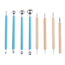 Ball Stylus Dotting Painting Tool Set,Ecjiuyi 8 Piece Sculpt Modeling Tools,Mandala Rock Painting Tools, Ceramics Doll Fondant Modeling, Paper Flowers, Embossing Pattern