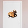 Extra Large 460mm 'Coffee and Croissant ' Permanent Sticker Decal