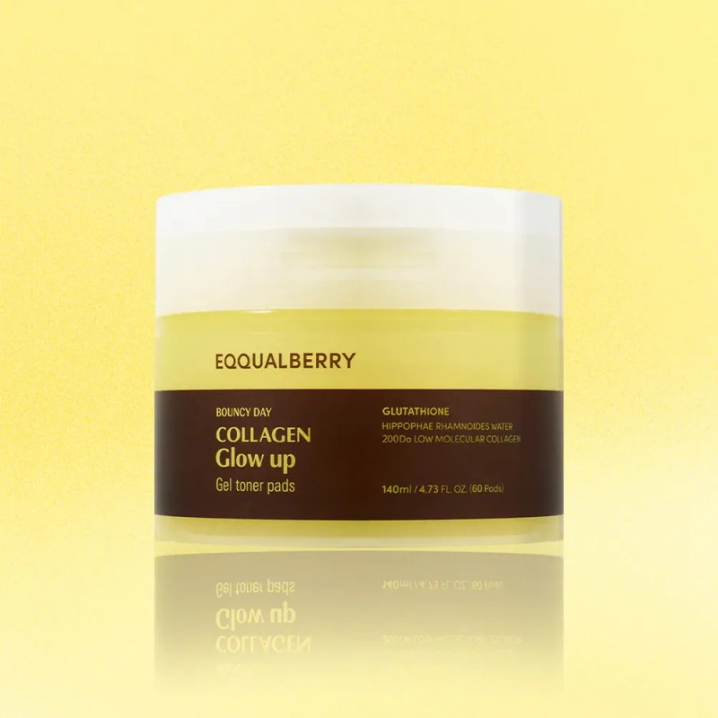 Eqqualberry Collagen Glow Up Gel Toner Pads 60 Pads