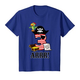 3 Year Old Pirate Birthday Party Theme Boy Girl Shirt T-Shirt