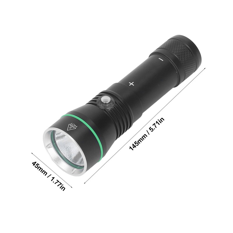 Diving Flashlight Super Bright Flashlight 1200LM Aluminum Alloy IPX8 Waterproof