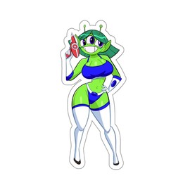 Generic Three Eyed Alien Sticker Cartoon Stickers Funny Stickers for Laptop Phone Cases Wall Big Anime Stickers E963 (white, 6x6)