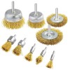 Wire Wheel Cup Brush Drill Bit Set of 9 Brass