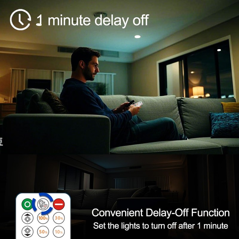 HEKEE LED Reccessed Downlights, Color Changing, 6 Inch, Recessed Ceiling