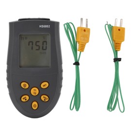 HS6802 Dual Channel Digital Thermometer Handheld High Accuracy LCD Display Temperature Measuring Equipment for J T E N Type