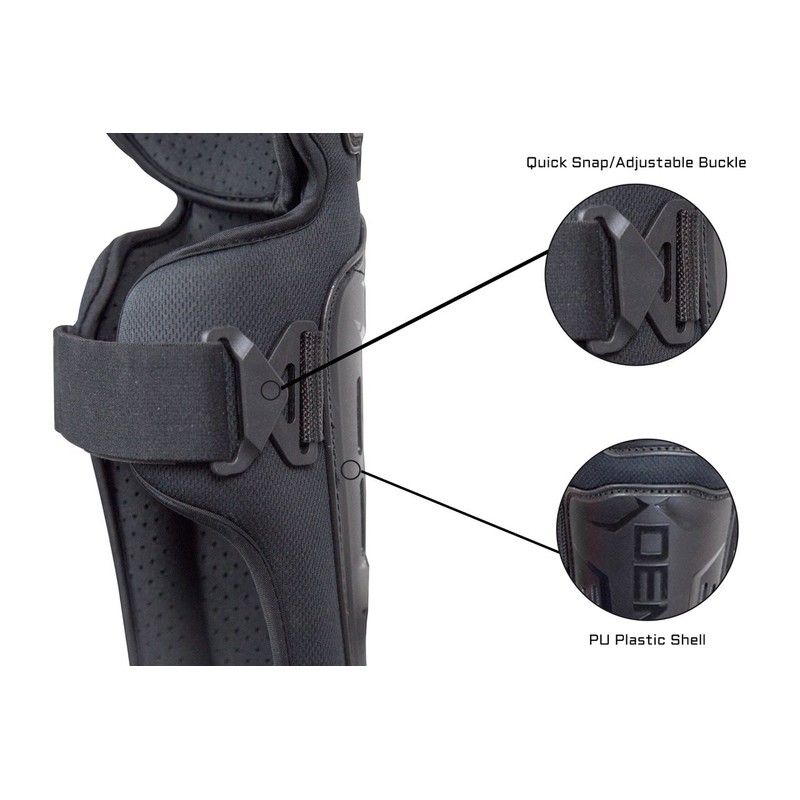 Demon Tactic Knee, Shin and Elbow Guards |BMX|Mountain Bike|Motorcycle (Black,