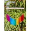 Rainbow Glass Wind Chime Recycled Glass and Bamboo Driftwood Garden