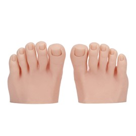 Fayelume 1 Pair Fake Foot, Silicone Feet, Nail Art Training Foot, Silicone Practice Feet Model, for Pedicure, Toe Nail Art, Acrylic Nails