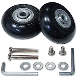 Rhinenet Replacement Luggage Suitcase Wheels OD 45mm Repair Kit Parts Axles Rubber Metal 360 Spinner Swivel Caster Bearings Tools Wear-Resistant Mute Flexible Durable Set of 2 Wheels 45mm x 19mm x 6mm