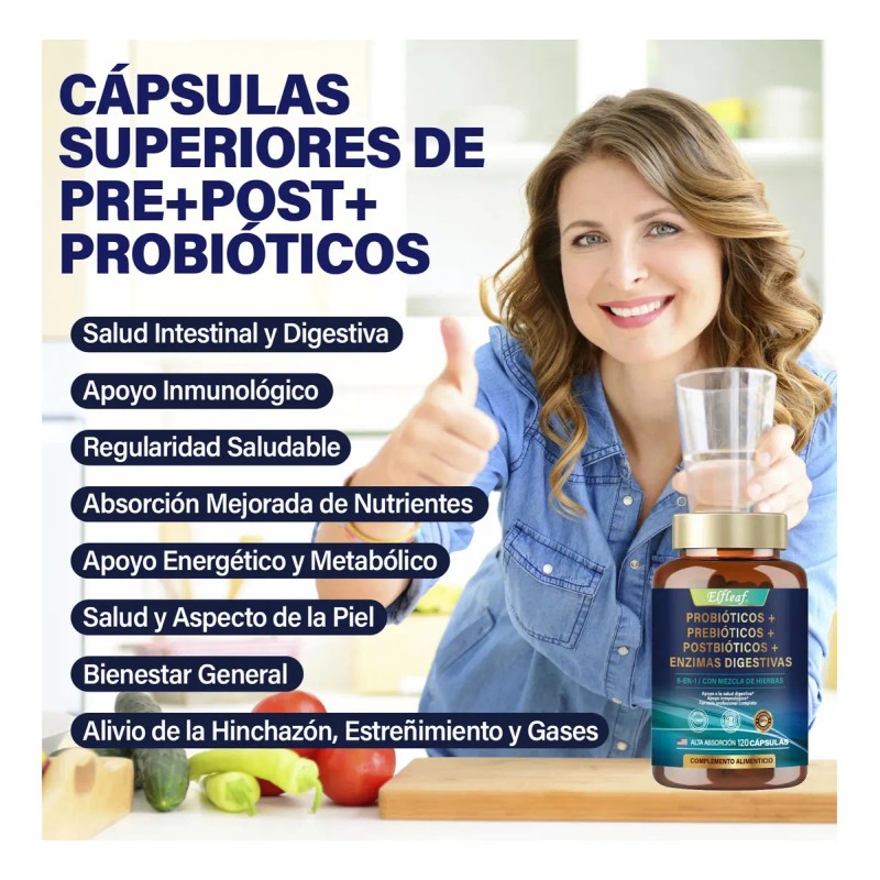 Probióticos, Prebióticos, Postbióticos y Enzimas Digestivas | Fórmula Avanzada para