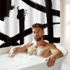 Black and White Striped Shower Curtain for Bathroom Decor 72Wx72H