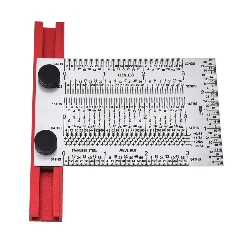 T Rule Stainless Steel Silver Scribing Ruler Woodworking Measuring Tool