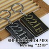 221B Key Holder, Key Ring Sherlock Holmes Goods , sliver