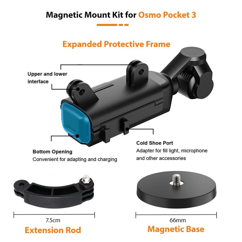 Magnetic Mount Stand Compatible with DJI Osmo Pocket 3, 180°