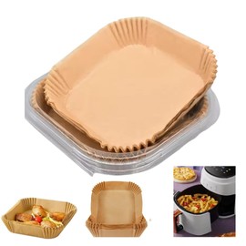 Large Air Fryer Paper Liners Square (20 x 20 x 4.5) cm, 30Pcs Airfryer Liners for 5-8QT Air Fryer, Oil-Proof, Parchment Disposable Paper Liners Compatible with COSORI, Tower Air Frye, Ninja