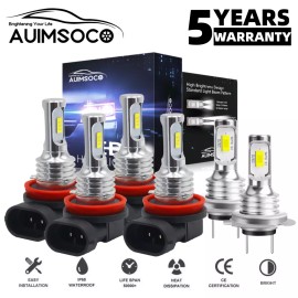 AUIMSOCO For Chevy Traverse Sport Utility 4-Door 2013-2018 LED Headlight Fog Light Bulbs