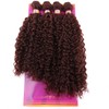 Brown Afro Kinky Curly Synthetic Hair Weave 4 Bundles 16