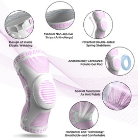 NEENCA Knee Brace for Women & Men, Medical Knee Support with Patella Pad & Side Stabilizers, Knee Compression Sleeve for Knee Pain, Meniscus Tear, ACL, Joint Pain, Runner, Workout