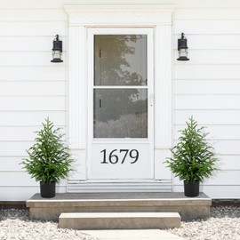 ENVEN 2 Pack 24" Artificial Norfolk Pine Potted Trees – Realistic Faux Christmas Greenery for Tabletop, Mantel, Entryway & Holiday or Year-Round Home Décor