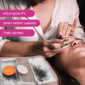 Eyesy Lash 500 Wispy Lash Extensions 5D 0.07 Size 15mm Curl CC, Wispy Premade Lash Fans 100% Handmade, Premade volume fans for eyelashes extensions, Kim K Volume Lash, Loose Fans