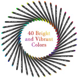 Tebik 45 Pack Planner Colored Pens, 40 Colors Pens with 5 Stencils, Fineliners for Journal Planner Note Calendar Writing Coloring, Drawing, School Office Art Supplies