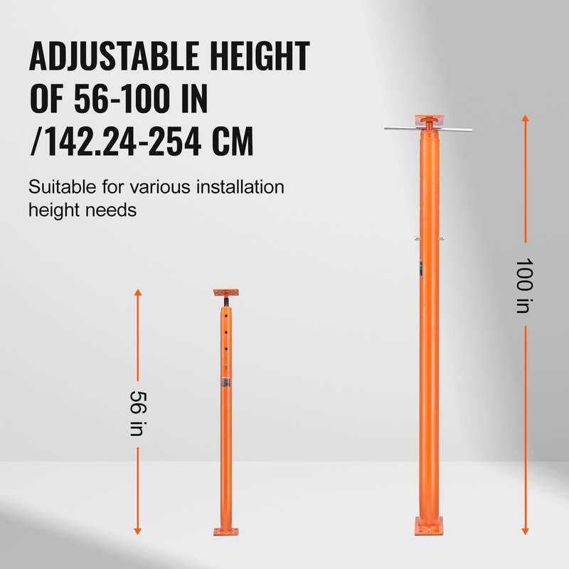 VEVOR House Floor Jack, 56"-100" Height Range, 18000 lbs Max