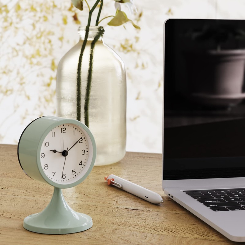 AYRELY® 3" Cute Analog Alarm Clock,Small Retro Table Clock Battery