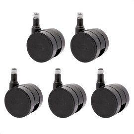 WAGNER 02173561 Swivel Chair Castors / Office Chair Castors Set of 5 - Hard Design - Diameter 50 mm, Height 55 mm, Interval Braked, Pin 11 x 20 mm, Load Capacity 50 kg/Roll - Made in Germany