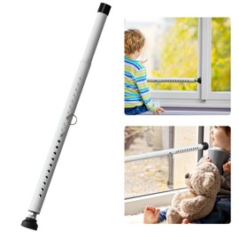 POKUSI Sliding Door Lock, 18-50 inches Adjustable Sliding Door Security Bar, 1 Inch Heavy Duty Sliding Glass Door Lock Bar for Window, Patio, Bacony, Apartment, White