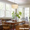 HILUXIA 18" Modern Double Drum Fabric Pendant Light, Large Hanging