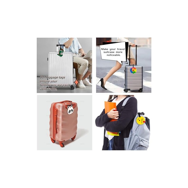 Tapp C. Travel Luggage Name Tag - White Cute Cat