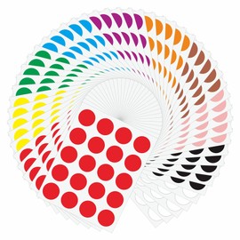 Hybsk Round Color Labels 1000 Pieces Round Stickers 20mm 50 Sheets 10 Colors Sticker with File Bag for Office Supplies (10 Colors)